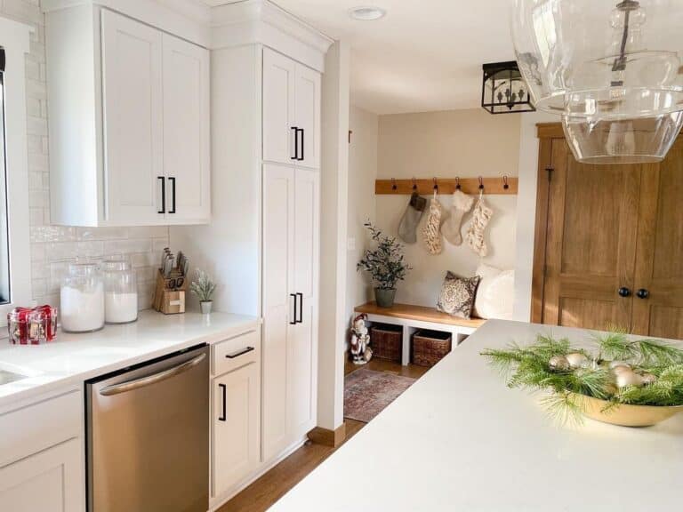 White Kitchen with Stocking Coat Nook