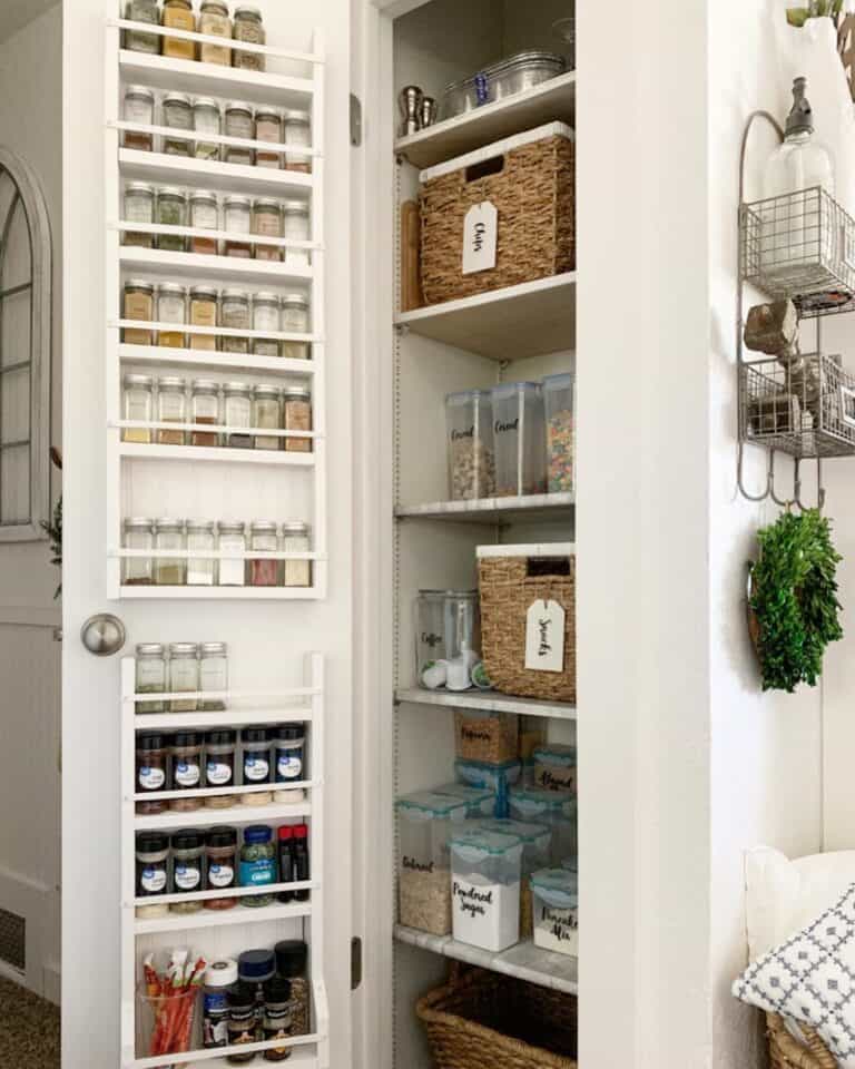 White Spice Racks for Pantry Door