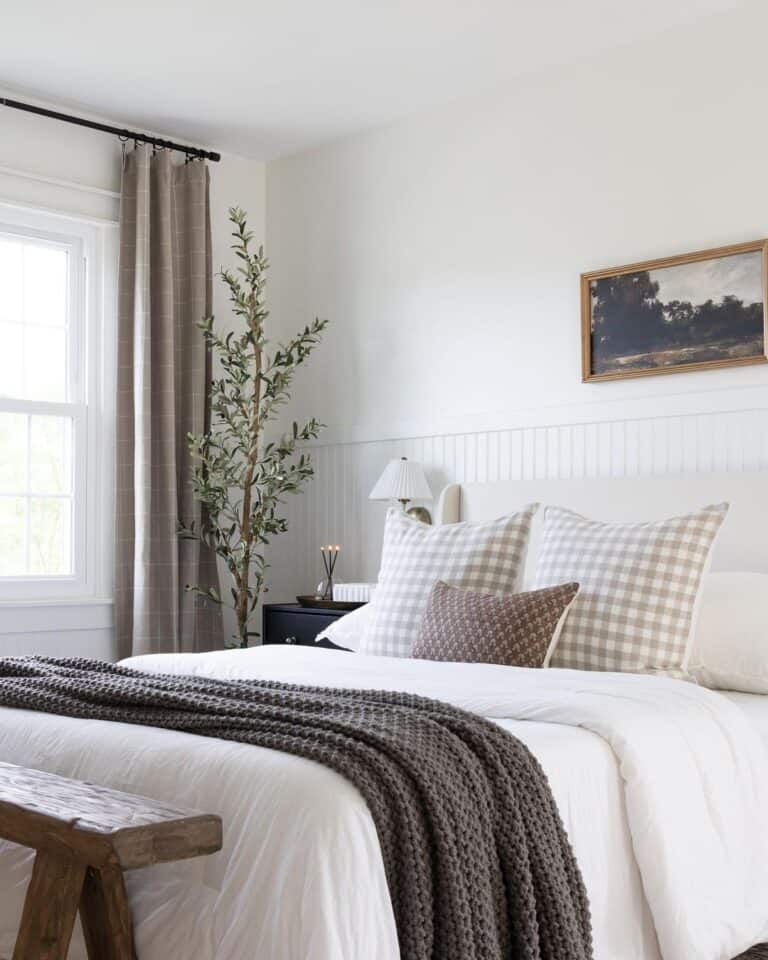 White Upholstered Headboard for Bed