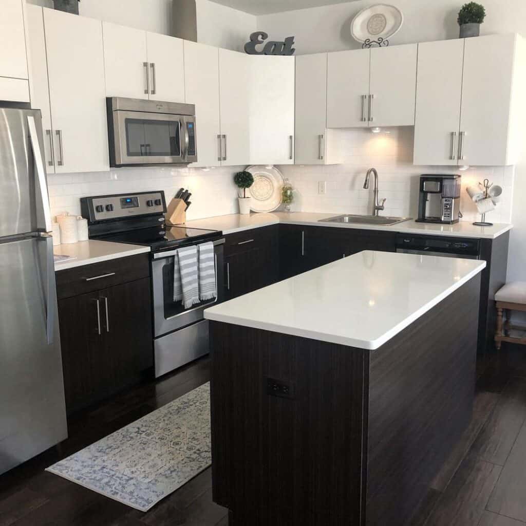 White and Black Kitchen Cabinets