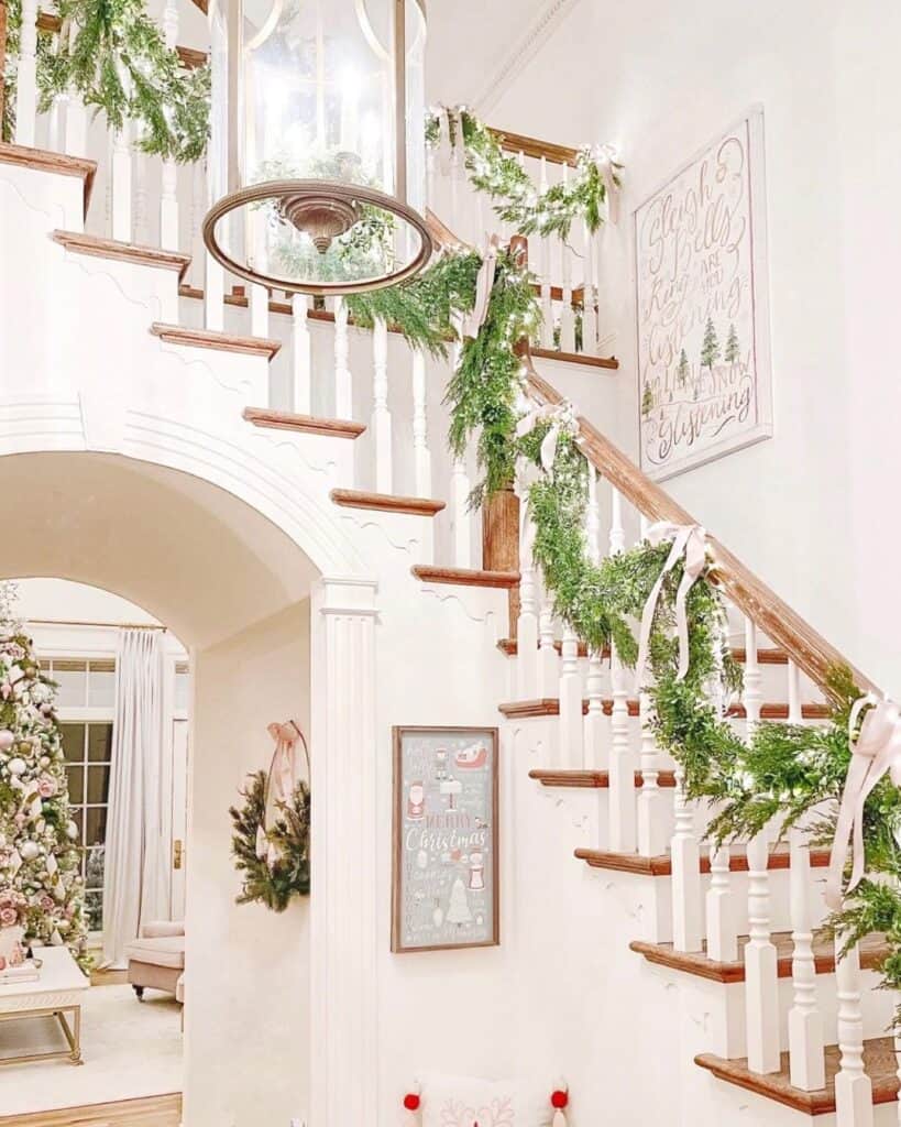 White and Festive Staircase Inspiration