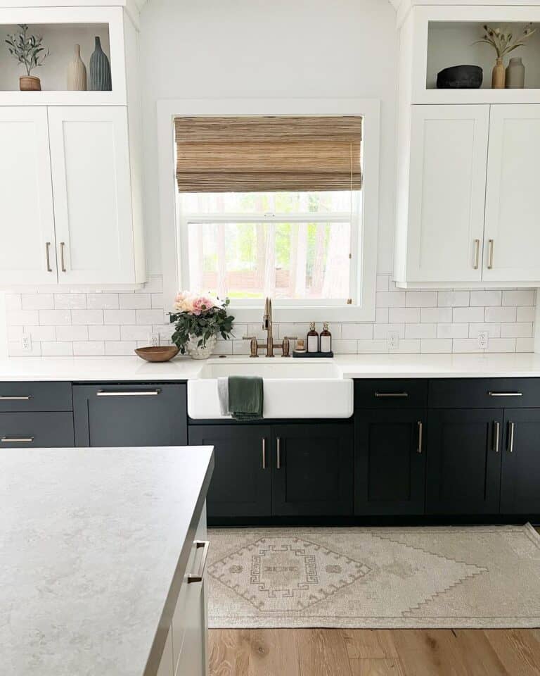 White and Iron Ore Kitchen Cabinets