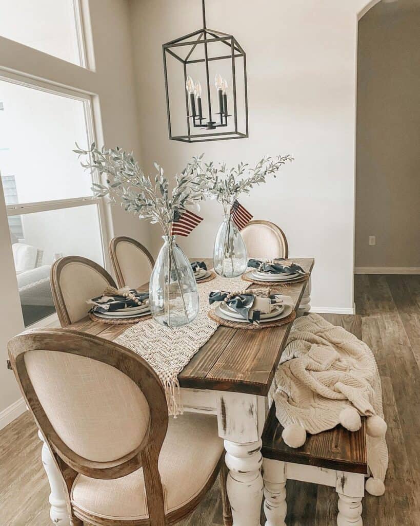 Whitewashed Farmhouse Dining Room Table