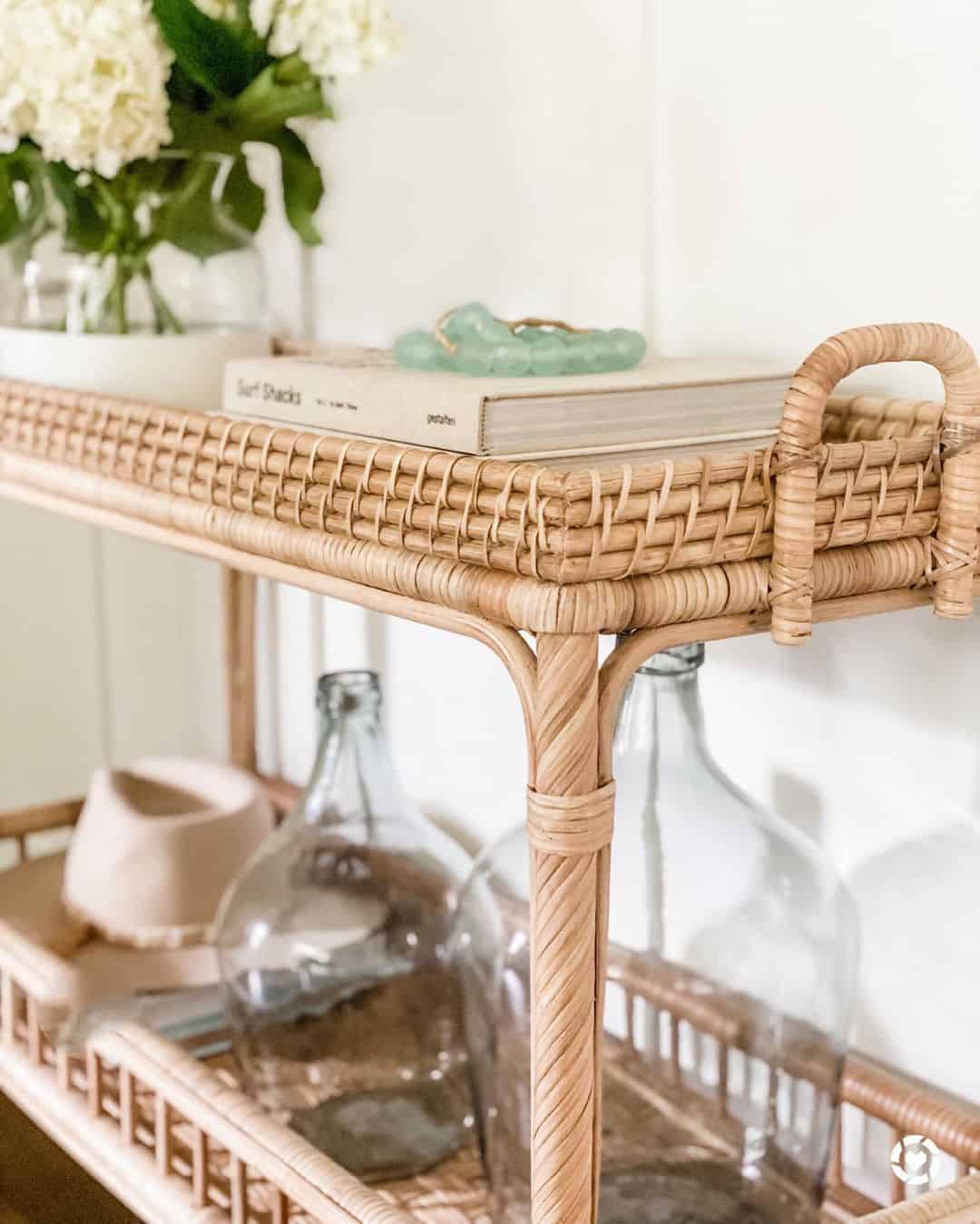 Wicker Bar Cart Decor Soul & Lane