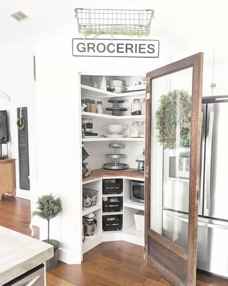 Wood Pantry Door with Glass