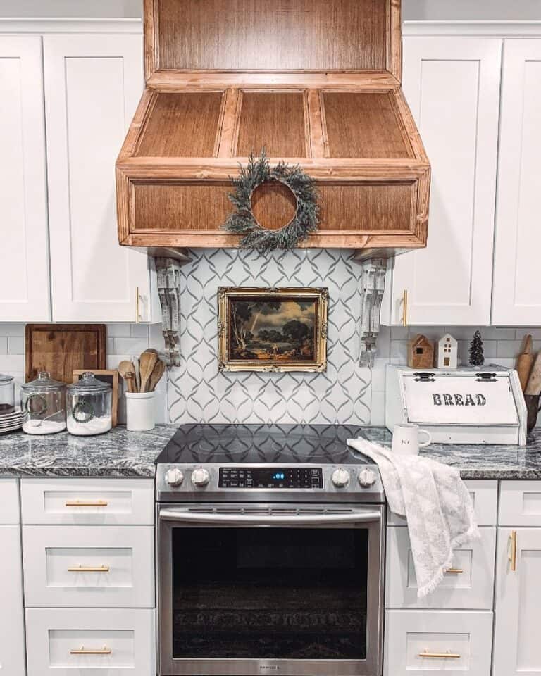Wood Range Hood in White Kitchen Soul & Lane