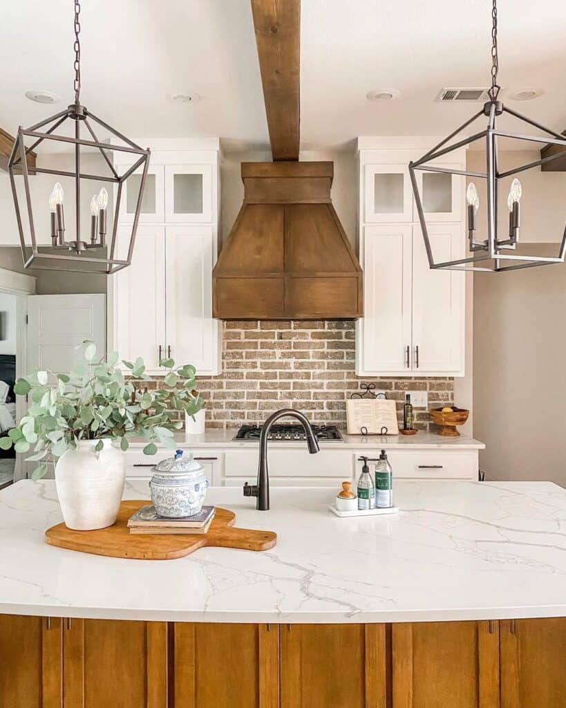 Wooden Kitchen Island with Quartz Countertop - Soul & Lane
