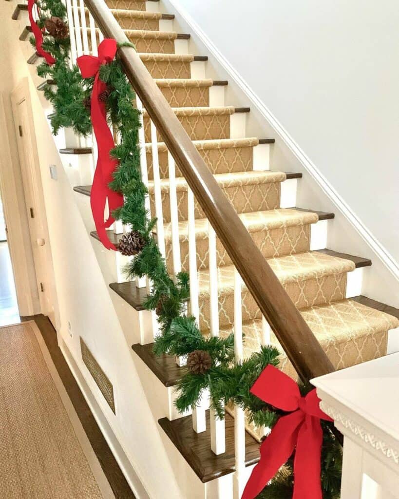 A Green Garland and a Gold Carpet Runner