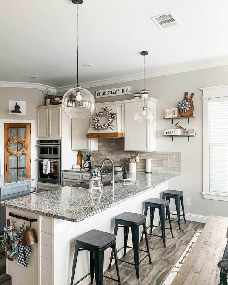 Bar Stool And Granite Countertop Combination