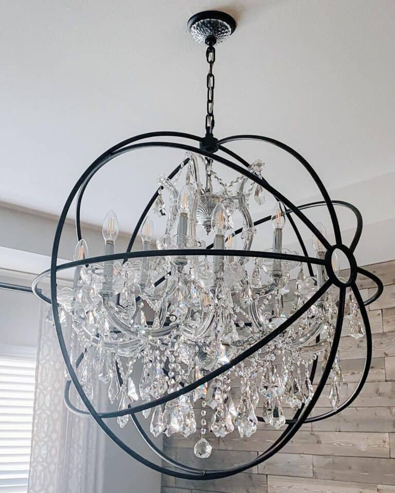 Beautiful Black and Glass Orb Chandelier