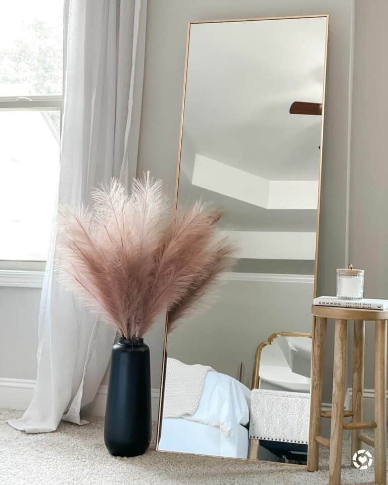 Bedroom with Pink Pampas Grass