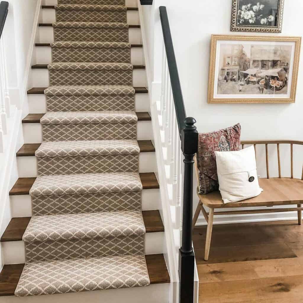 Beige Carpet on Dark Wood Treads