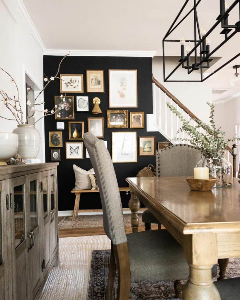 Black Accent Wall Displays Vintage Frames Soul & Lane