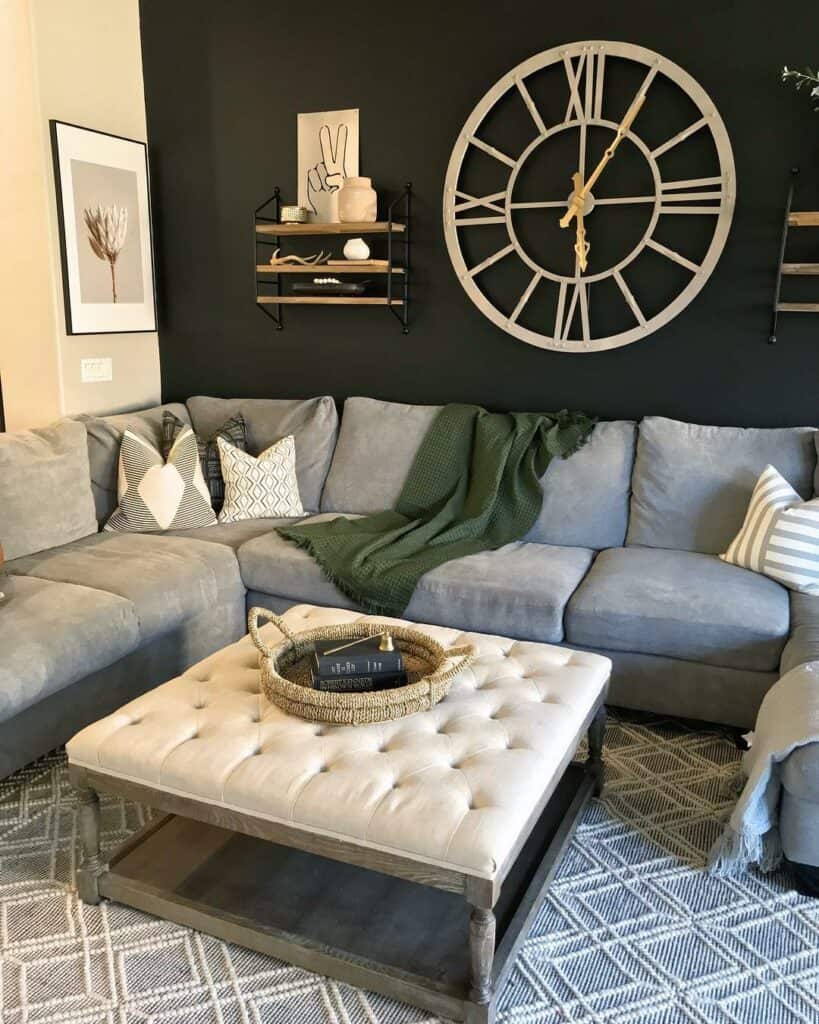 Black Accent Wall with Wall Décor