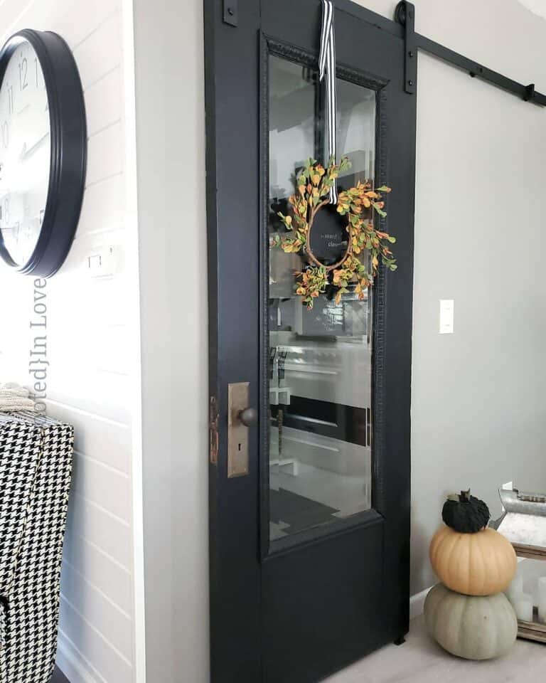 Black Barn Door with Glass Insert