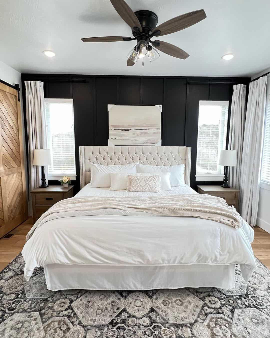Black Bedroom Wall with Artwork - Soul & Lane
