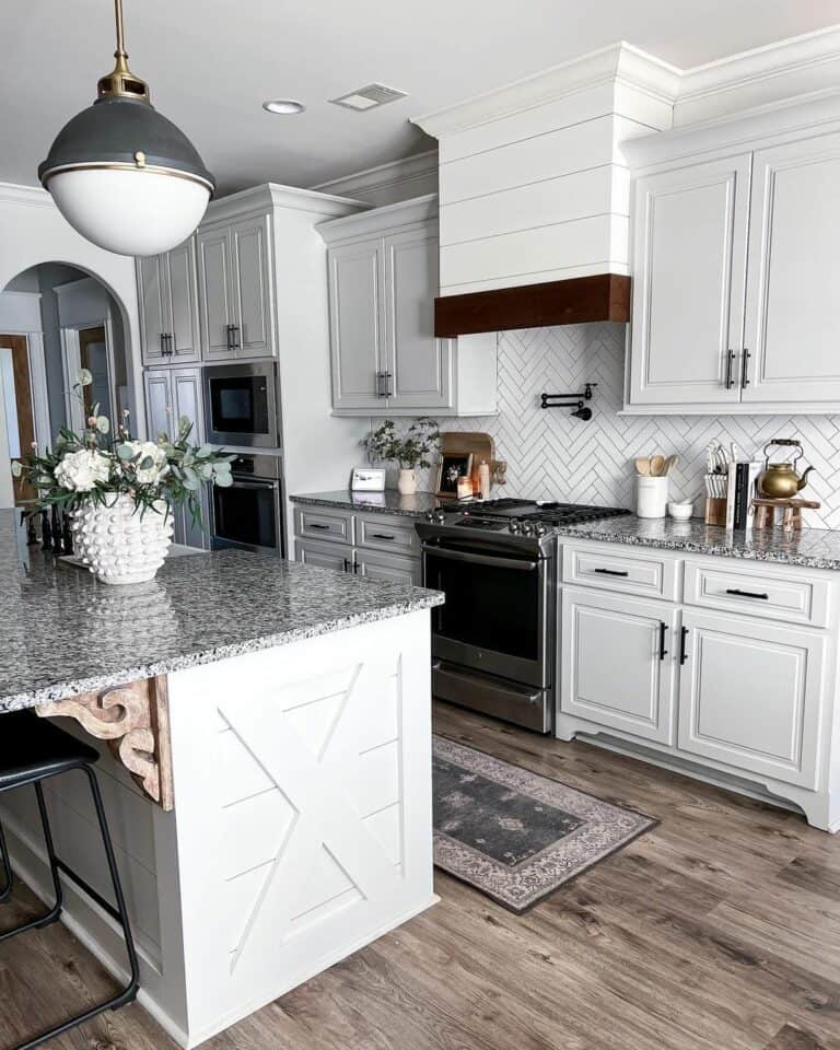 Black Chair Under Granite Countertop