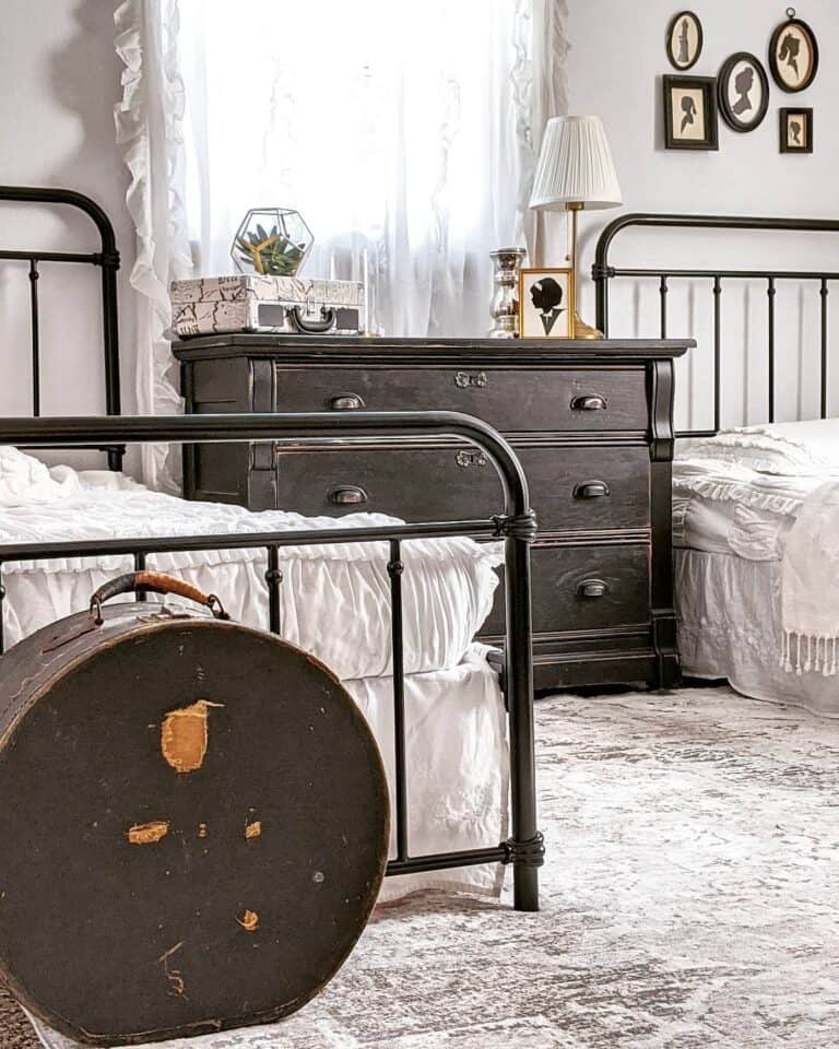 Black Chest of Drawers with Travel Theme