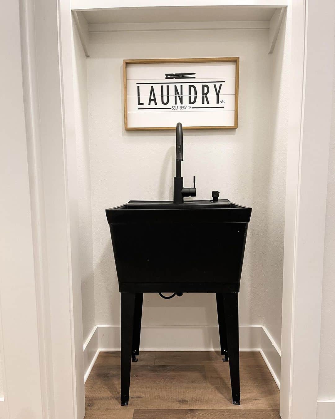 Black Utility Sink in Laundry Room Closet Soul & Lane