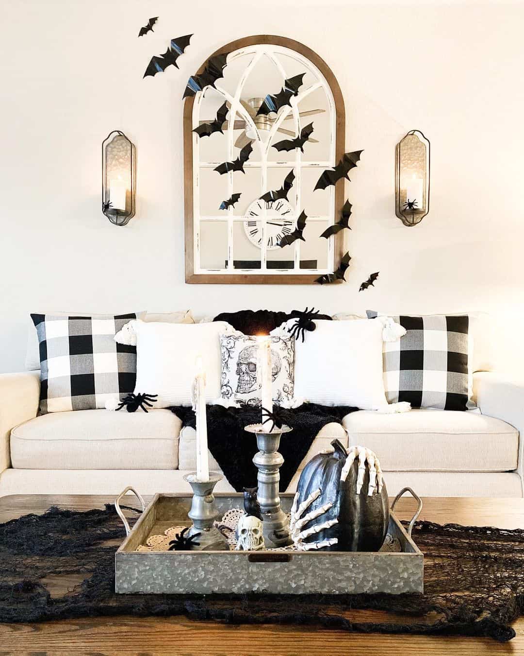 Black and White Halloween Living Room Décor - Soul & Lane