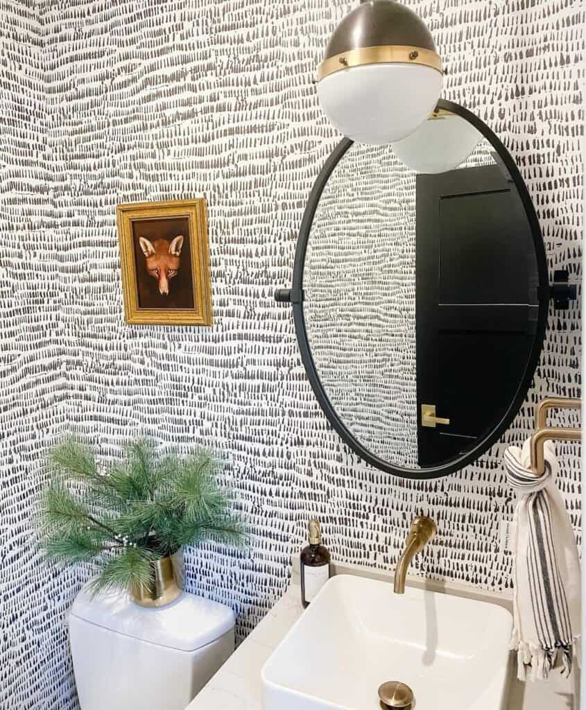 Black and White Modern Bathroom Wallpaper