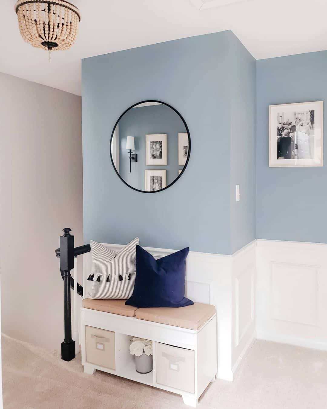 Blue Hallway Wall With White Wainscoting Soul & Lane