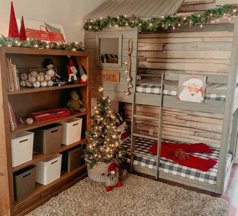 Boy's Room with Christmas Tree