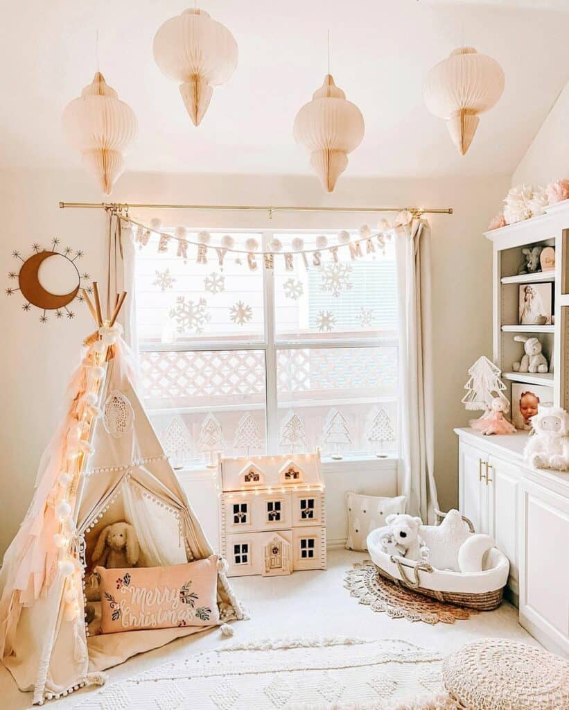 Brightly Lit Playroom with White Décor