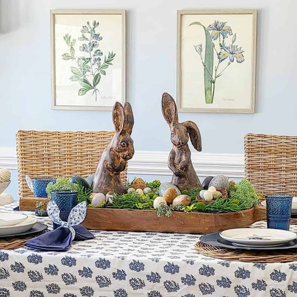 Brown Rabbits as an Easter Centerpiece