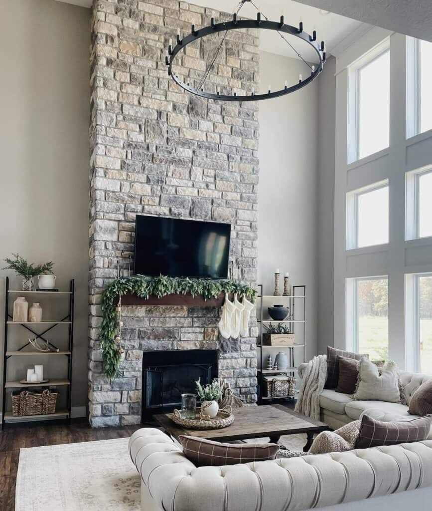 Castle Stone Fireplace Wall