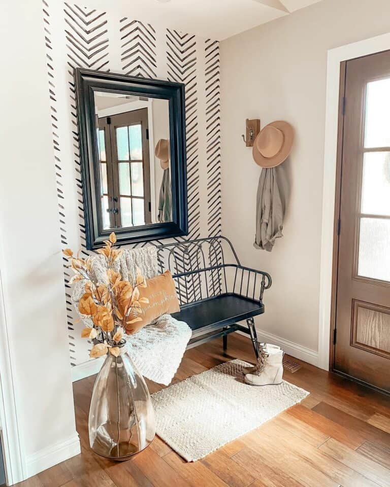 Chevron Wallpaper Creates Foyer Wall Décor Ideas Soul & Lane