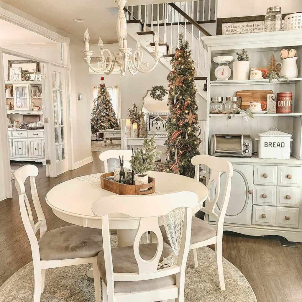 Christmas Kitchen with Vintage Hutch