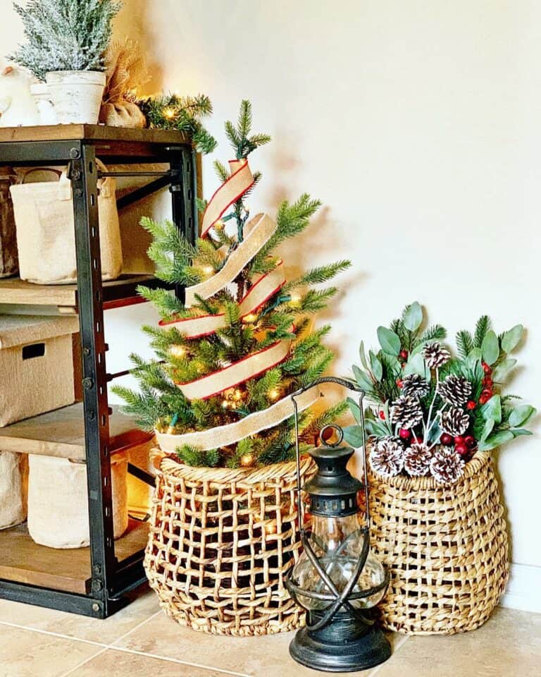Christmas Tree Basket Decor