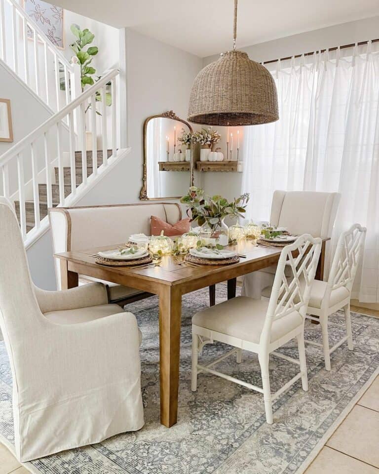Classic Dining Room with Cream-Colored Seating