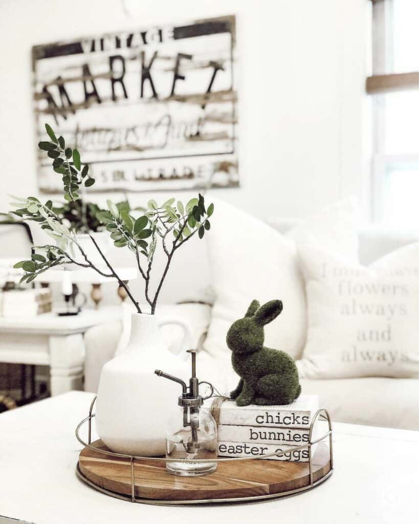 Coffee Table Centerpiece with Greenery