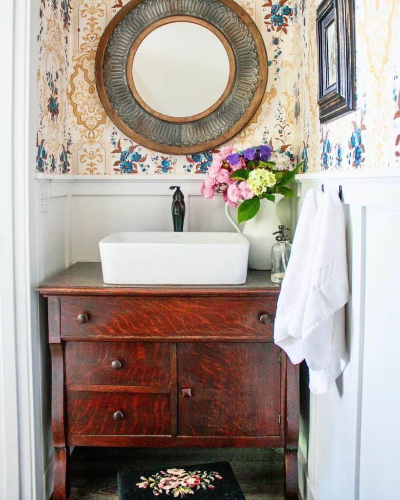 Colourful and Eclectic Powder Room