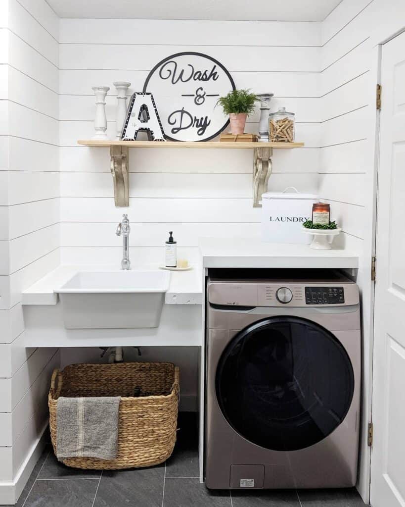 Compact Laundry Room with Shelf