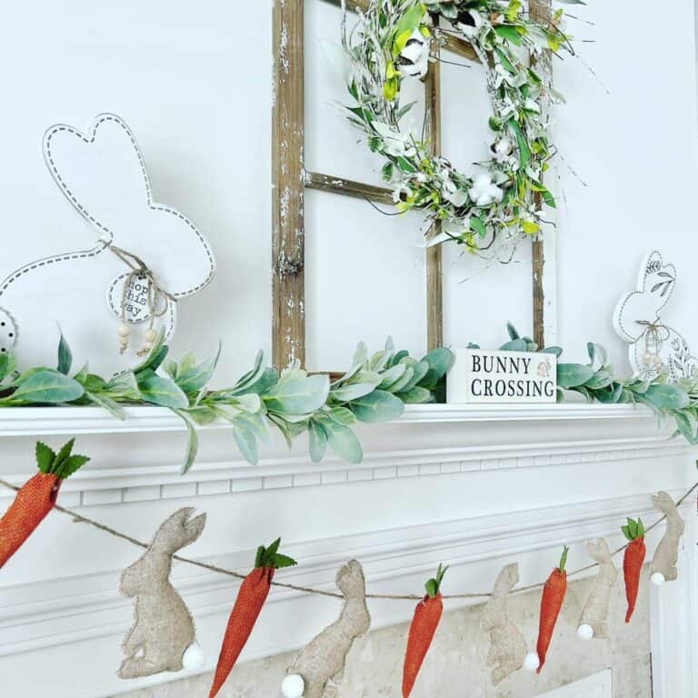 Cottage-Style Mantel Inspired by Easter