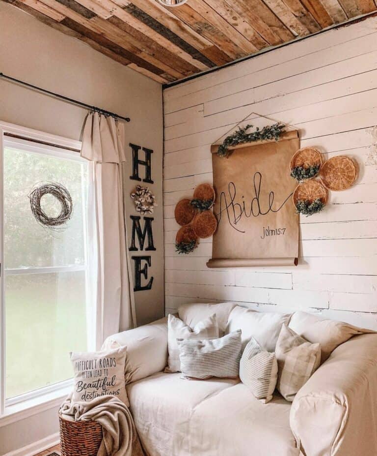 Cozy Nook with Brown Paper Sign