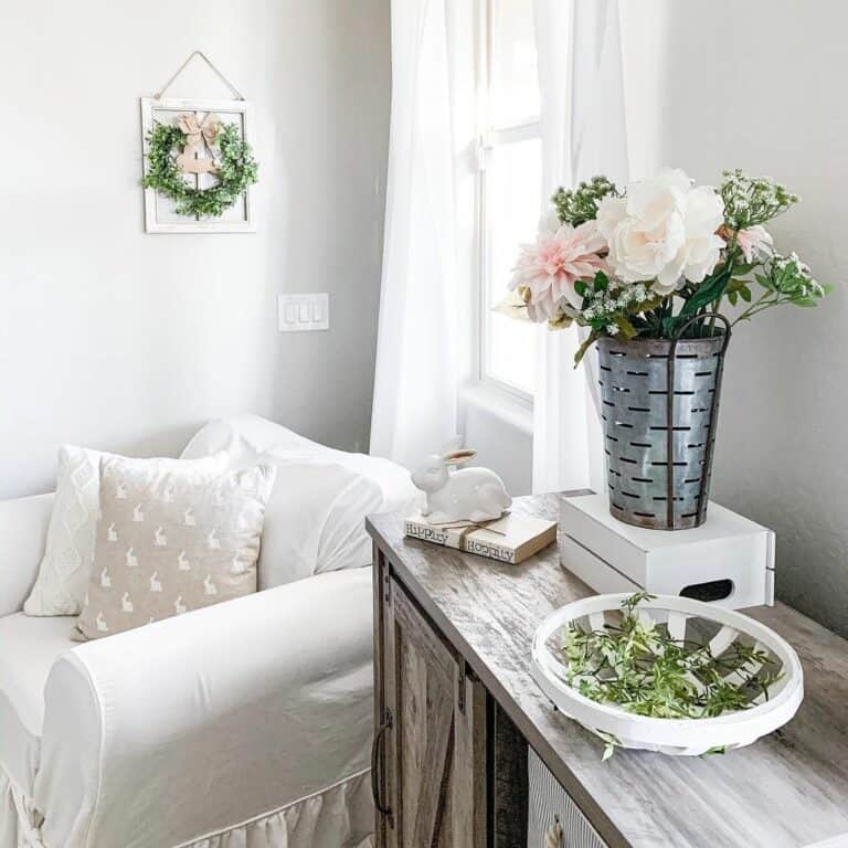 Cozy Spring Flowers in Living Room