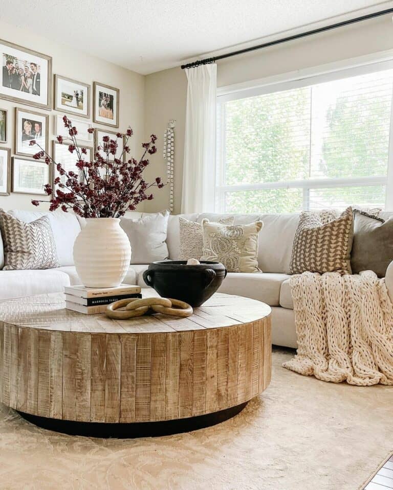 Crocheted Off-White Throw Blanket for Couch