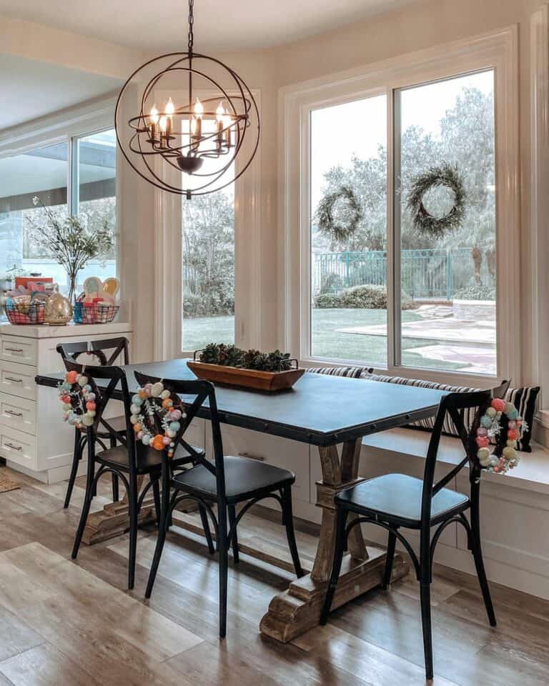 Cute Egg Wreath on Back of Chairs