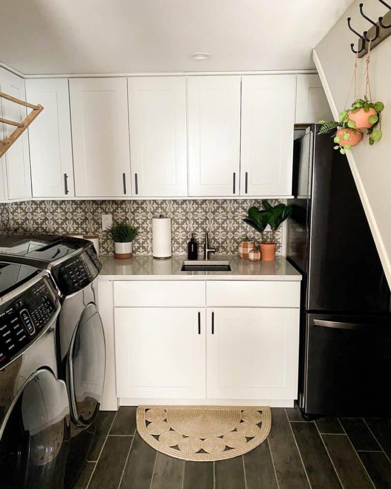 Decorative Brown Tile Backsplash