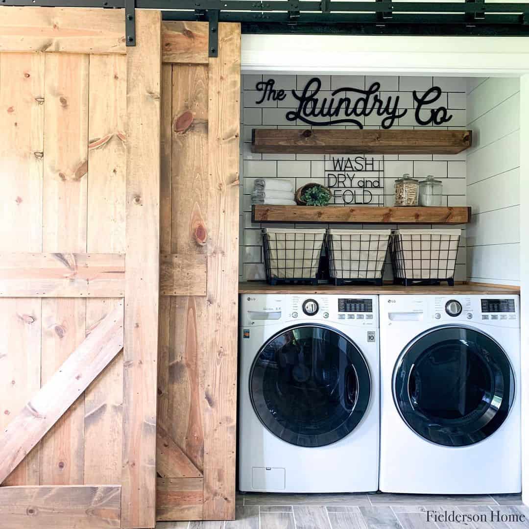 Double Barn Doors for a Laundry Room - Soul & Lane