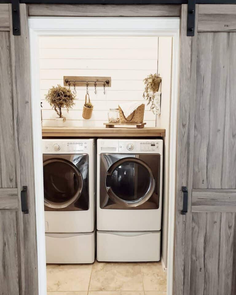 Double Panel Barn Doors For Laundry Room
