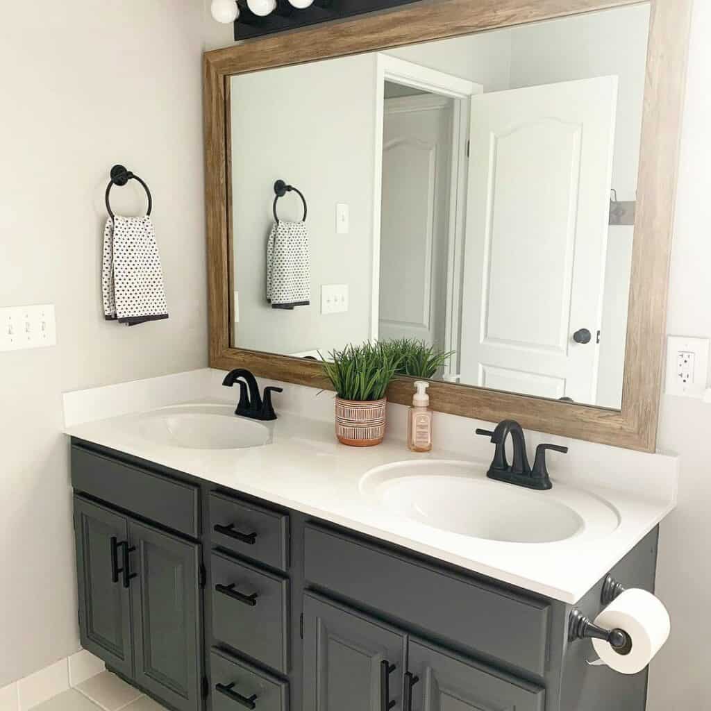 Double Sink Vanity with Partial Overlay Cabinet