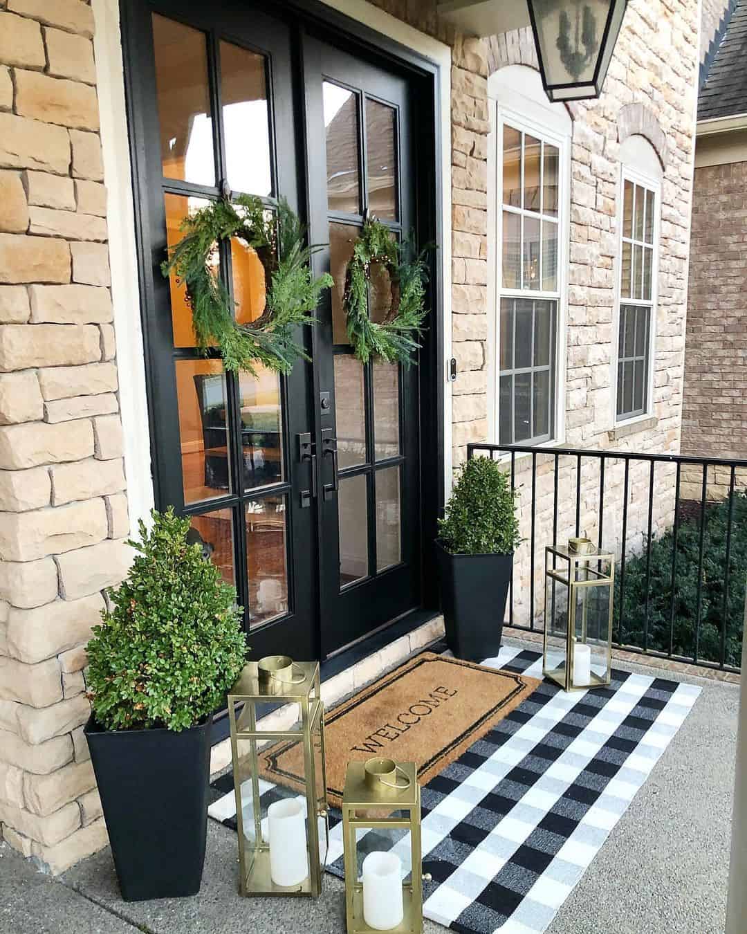 Double Wreath for Black French Front Door Soul & Lane