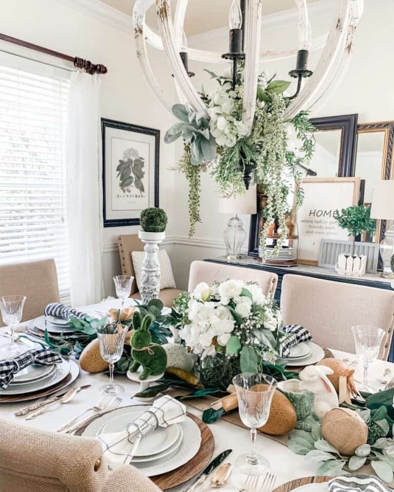 Easter Greenery Centerpiece for Dining Table