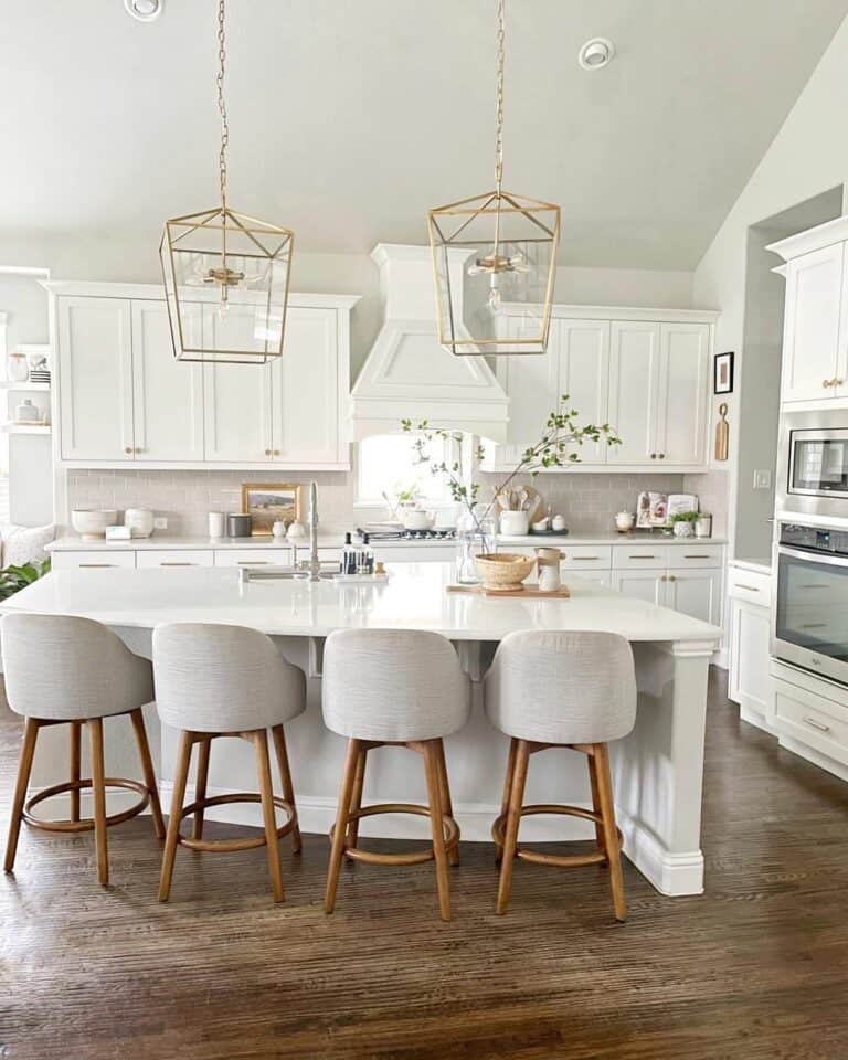 Elegant Kitchen With Upholstered Chairs