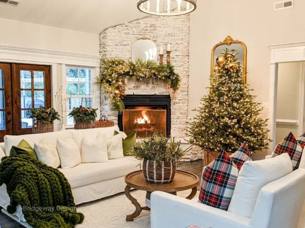 Farmhouse Christmas Tree with Wood Box Stand